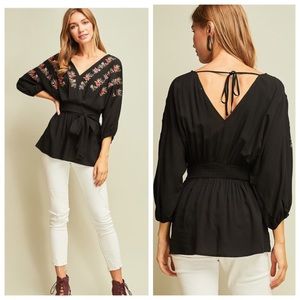 Entro black floral top